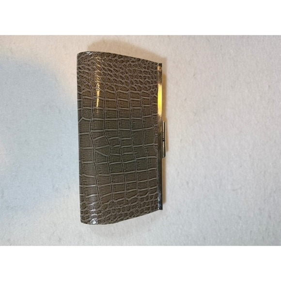 Handbags - Faux Croc Embossed Clutch Evening Bag Silver Clasp